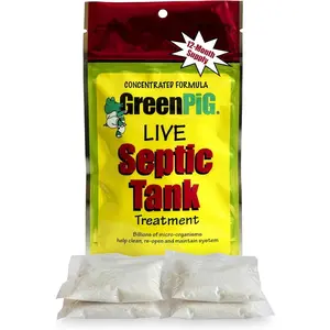 Septic Tank Treatment Packets – Septic-Safe Enzyme Treatment for Preventative Maintenance, Helps Prevent Clogs & Odors, 1-Year Supply (4 Packets)