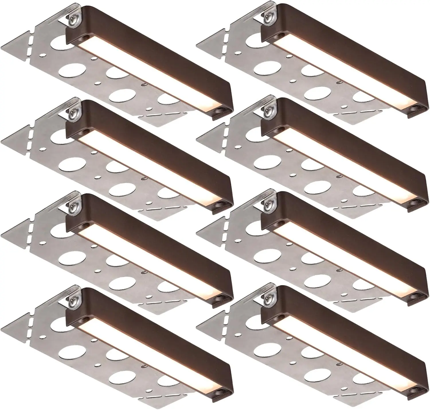 ETL 8-Pack 7 Inch LED Hardscape Lighting, Update Retaining Wall Lights, LED Landscape Lighting, 12-24V AC/DC Paver Light Low Voltage, 3W/4W/5W Dimmable Outdoor Step Lights, 2700K Soft White, GE festival decoration