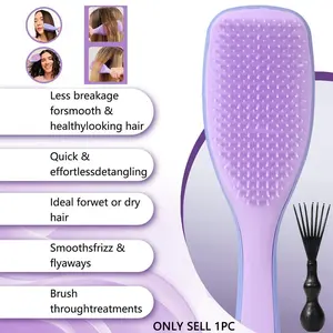 1pc Magic Handle Comb,Cleaning brush, Anti-Static Massage Hairbrush, Tangle-Free Shower Massage Comb, Salon Hair Styling Tool, Hair Detangling Comb, Detangler Brush, Hair Care Tool