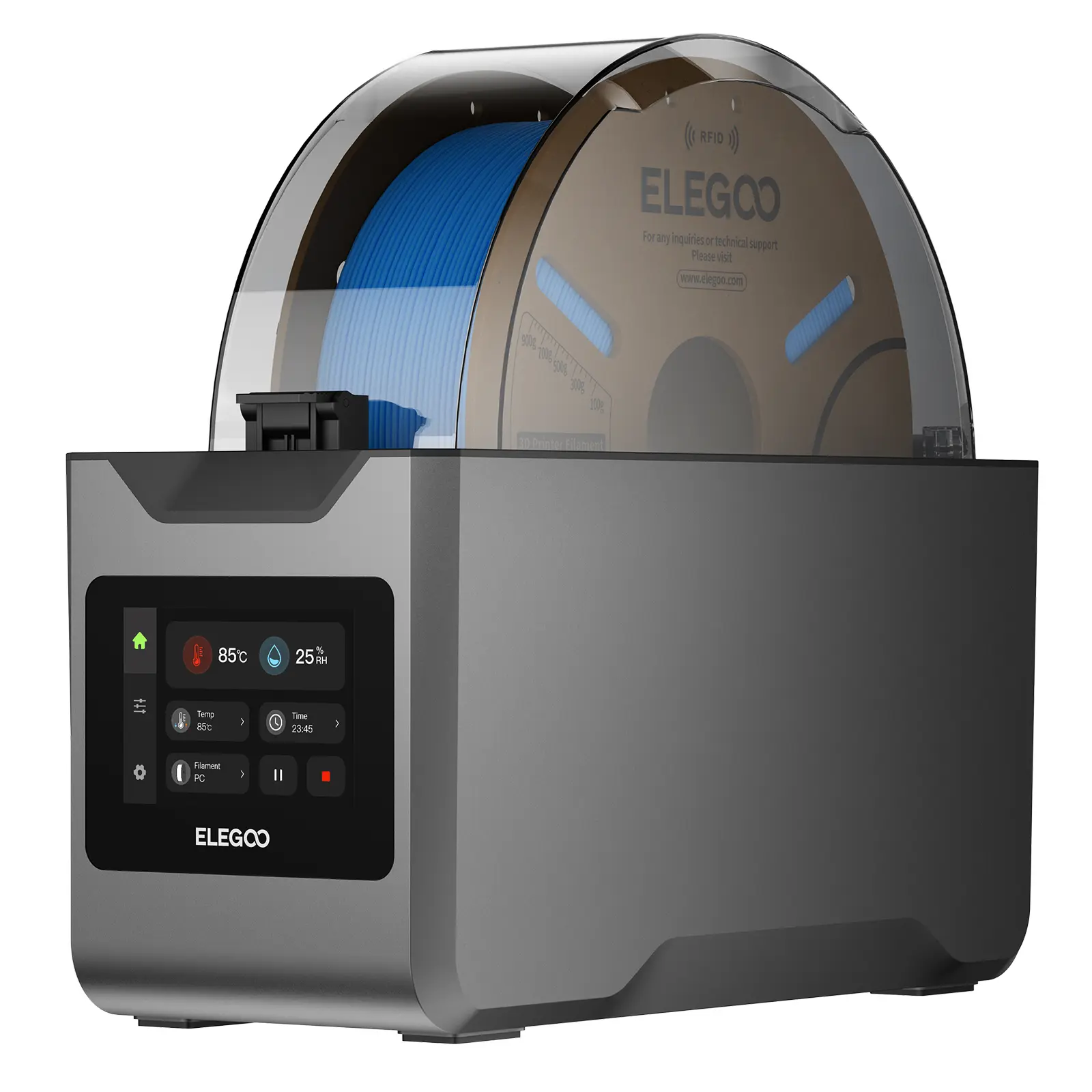 ELEGOO H1HT Filament Dryer Box Pro (2026) – PTC Efficient Dehydrator with Smart Sensor, Fits 1KG Spools 45~65℃ for All 3D Filaments