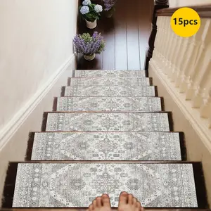 Non-Slip Stair Carpet, Step Protection Carpet, Decorative Bordered Stair Mat for Home Decoration & Bedroom Accessories - Suitable for Indoor, Outdoor Stairs & Multiple Scenarios