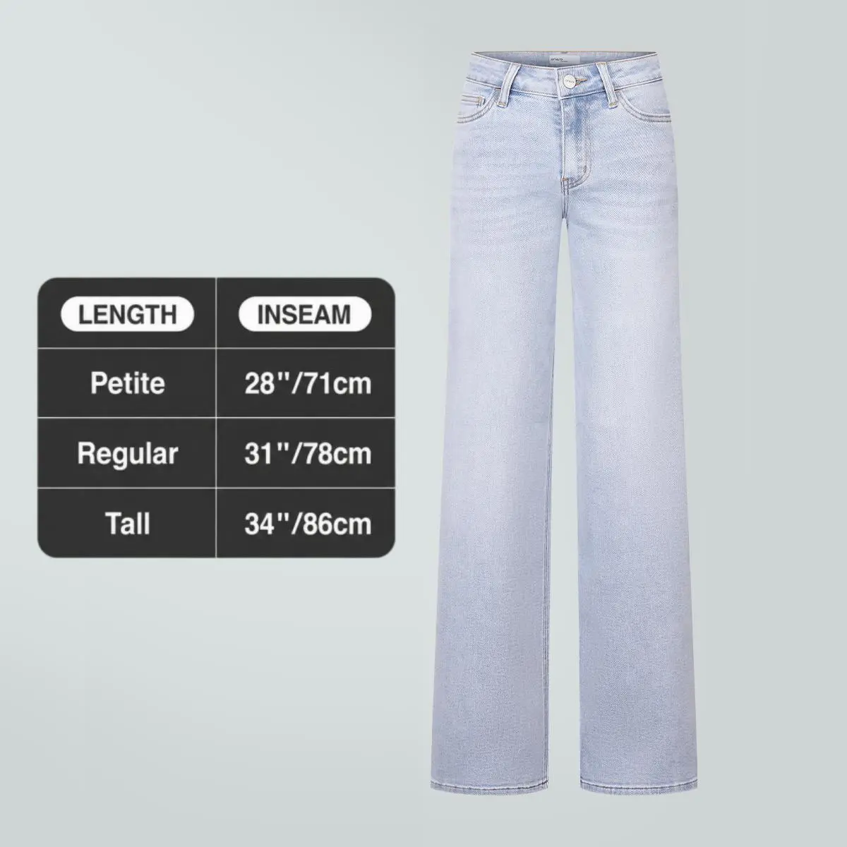 Magic ONESO Tummy Control BBL Jeans Mid-low Rise Stretchy Wide Leg Distressed Baggy Denim Pants Comfortable  Plus Size Regular Size 8001