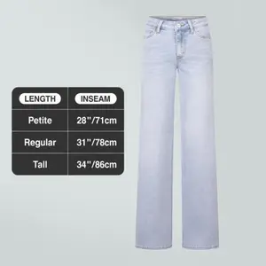 Magic ONESO Tummy Control BBL Jeans Mid-low Rise Stretchy Wide Leg Distressed Baggy Denim Pants Comfortable  Plus Size Regular Size 8001