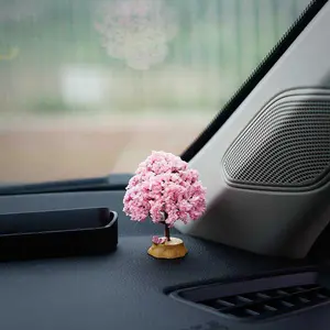 1pc Decorative Artificial Flower Tree for Car Interiors, Featuring Various Mini Love Trees As Creative And Cute Dashboard Ornaments, Perfect for Vehicle Decoration And Gifts, Car Desktop Decor
