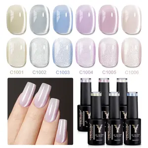 YOKEFELLOW Soak Off UV Nail Gel Polish Set Cat Eye Gel Polish Spring Collection Non-toxic Watery Fallen Cat Eye Gel High Quality Powder Imported Cat Eye Magnetic Powder Easy & Quickly to form for Cat Eyes Effect