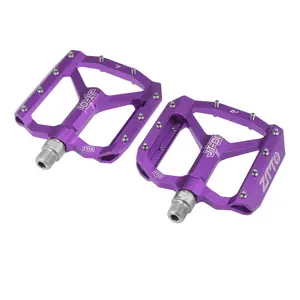 1 Pair Non Slip Pedals Platform Flat Bicycle Pedals 9/16" for Road Bikes MTB Mountain Bike Purple