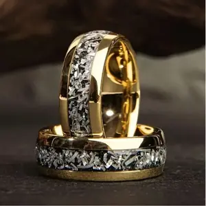 Simple Fashion Neutral Gold Rings for Men Wedding Rings for Couples as Anniversary Gifts