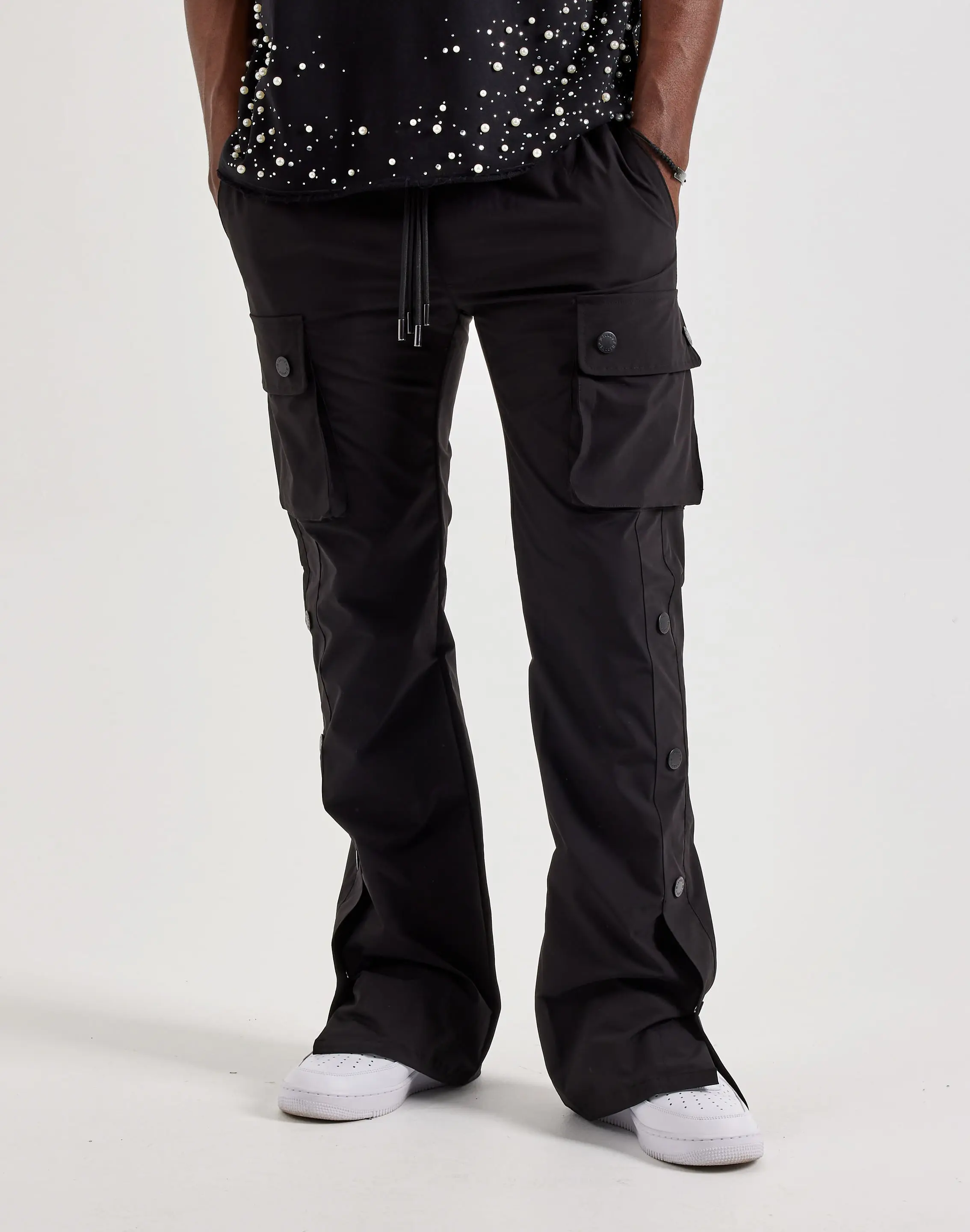 Mens Kloud 9 Nylon Flare Cargo Pants