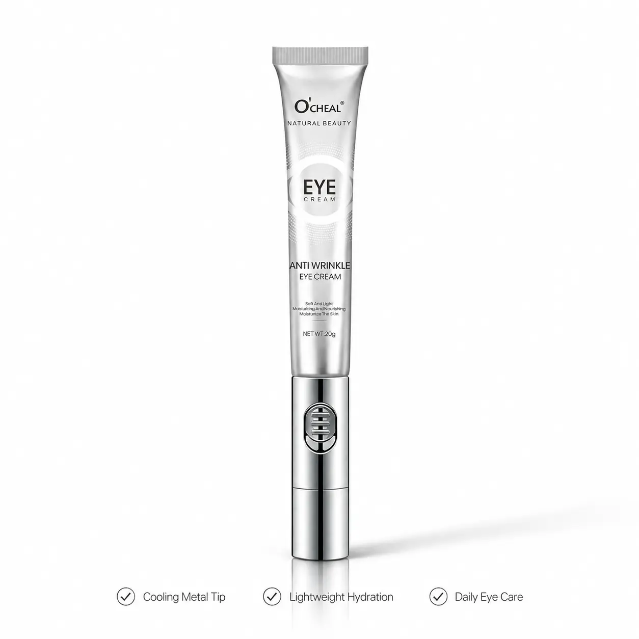 Vibrating Eye Cream with Cooling Metal Massage Tip, Lightweight Hydrating Under Eye Moisturizer for Daily Eye Care intensive luxury