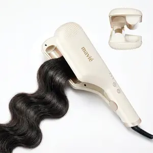 Mavié Hair Crimper & Beach Waver Curling Iron, Anti-Scald Hidden Barrels Deep Waver with Adjustable Temperature, No Gap Plates, Fast Heat Up Hair Crimping Tool for Women