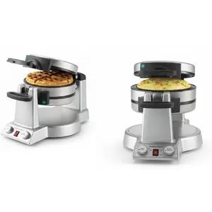 Cuisinart Breakfast Express Flip Waffle and Omelet Maker, One Side Waffle Maker and One Side Egg and Omelet Maker, 1 Inch Belgian Waffles, Nonstick, Dual Browning Controls, Stainless Steel, WAF-B50