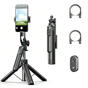66.9in Rotatable Selfie Stick Tripod with Remote 360° Rotation Portable Phone Stand for Vlog TikTok Live Streaming outdoorfun