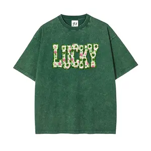 Unisex “LUCKY”Vintage Shamrock Vintage Washed T-Shirt   – St. Patrick’s Day Graphic Tee