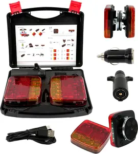 Trailer Lights,  Rechargeable LED  Trailer Lights Kit with  Suction Base for , Boat, RV, , Camper1