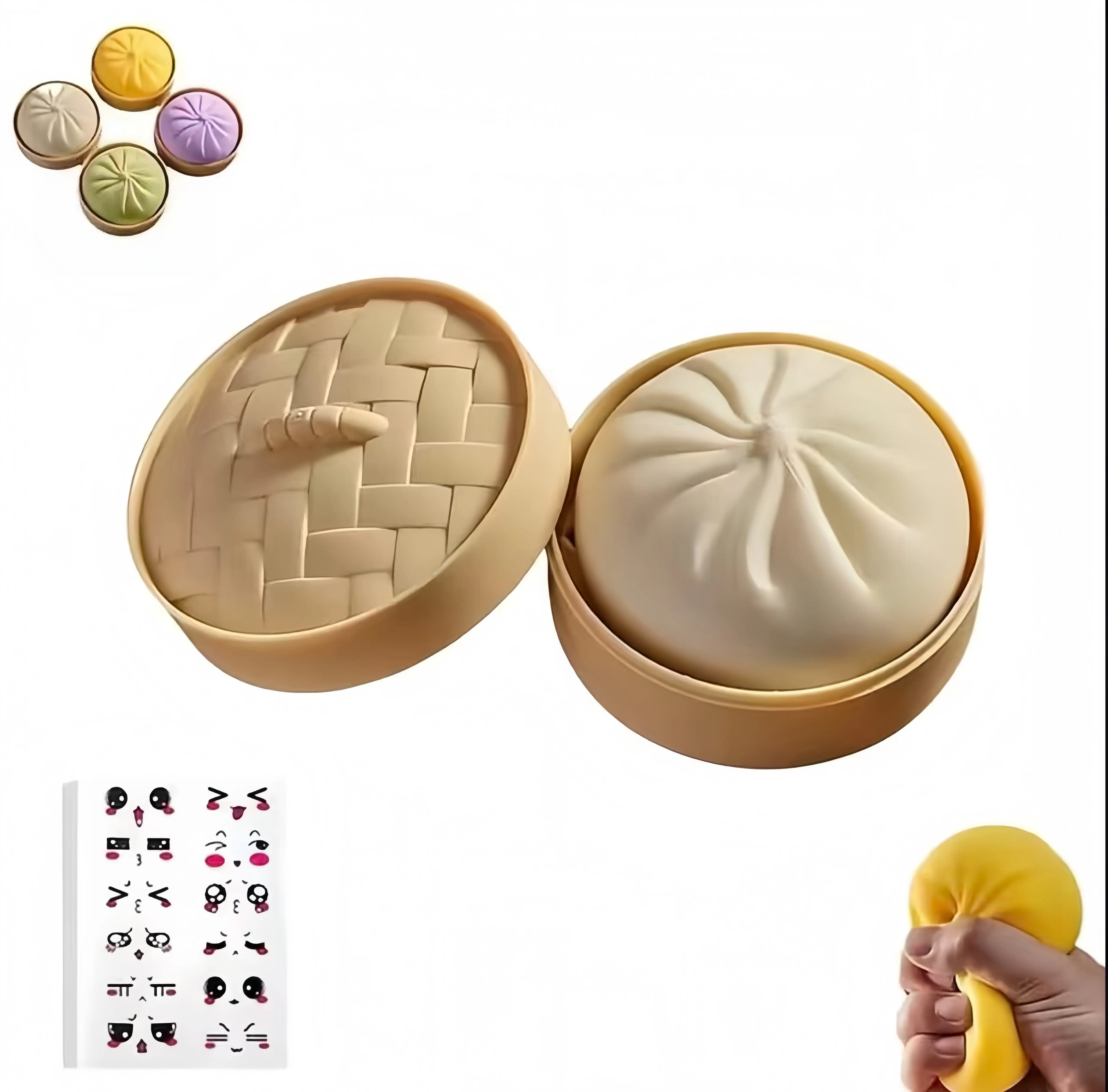 A giant dumpling shaped soft and cute blind box with rich expressions, Mysecret Bun stress relieving toy, made of soft TPR material, for stress relief and opening surprises. Valentine's Day and Easter gifts, suitable for children to exchange.