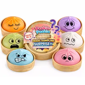Pookie Pookie Mood Dumpling Surprise Squishy Toy – Cute Sensory Stress Relief Squish, Smile & Repeat Fidget Toy for Kids & Adults