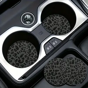 2 pcs Car Cup Holder Rubber Coasters  - Absorbent, Non-Slip Interior Drink Mats