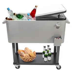 80QT Iron Spray Cooler with Shelf for Camping & Hiking, Camp Kitchen Use party bbq Portable daily practical tool