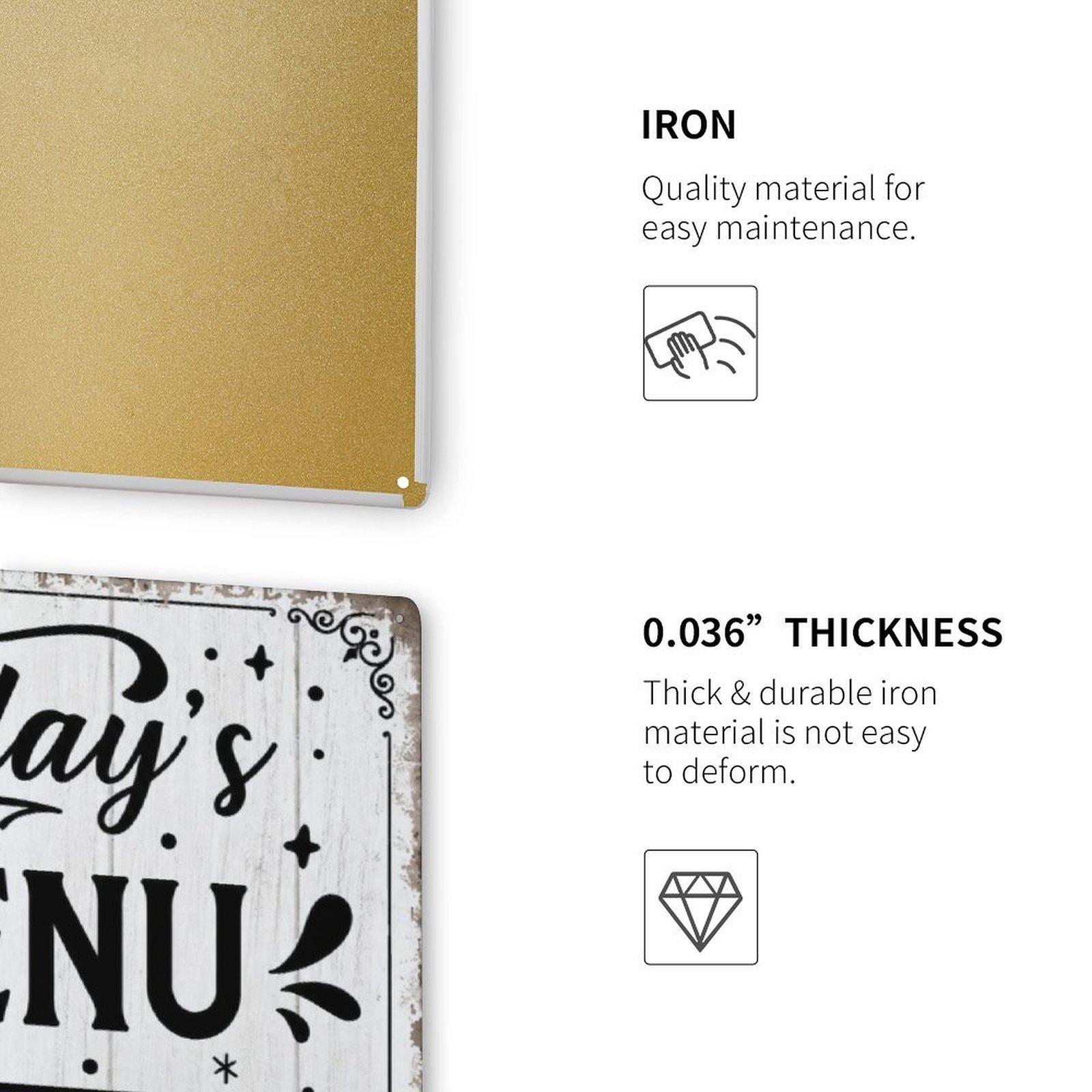 Vintage 'Today's Menu Eat It or Starve' Metal Tin Sign - Perfect for Kitchen, Dining Room & Farmhouse Decor, Wall Hanging, English, Holiday Gift Idea,Wall Art Decor,Home Decor