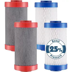 Boost Replacement Filter Compatible with Weddell Duo Filter, Multi-Stage Filtration Removes Microplastics, Chlorine& , Shower Water Filter for Healthier  and Hair, (2Red+ 2Blue)