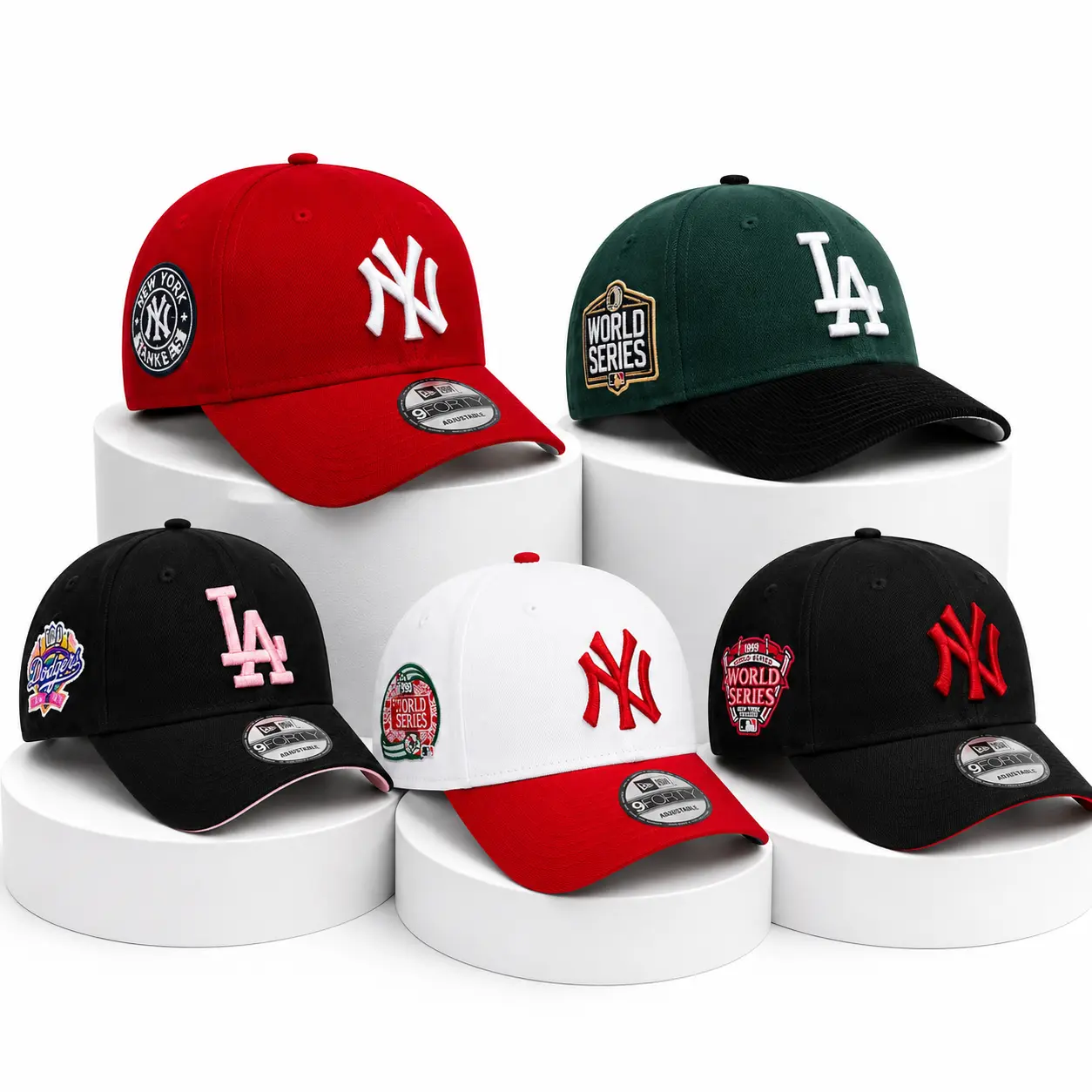 New Era MLB Baseball Cap 9FIFTY 9FORTY Snapback Strapback Fitted Dad Hats – New York Yankees Los Angeles Dodgers Embroidered Team Logo, Premium Adjustable Curved Brim Streetwear Headwear, Vintage Retro Urban Fashion Cap for Men Women Baseball Fans