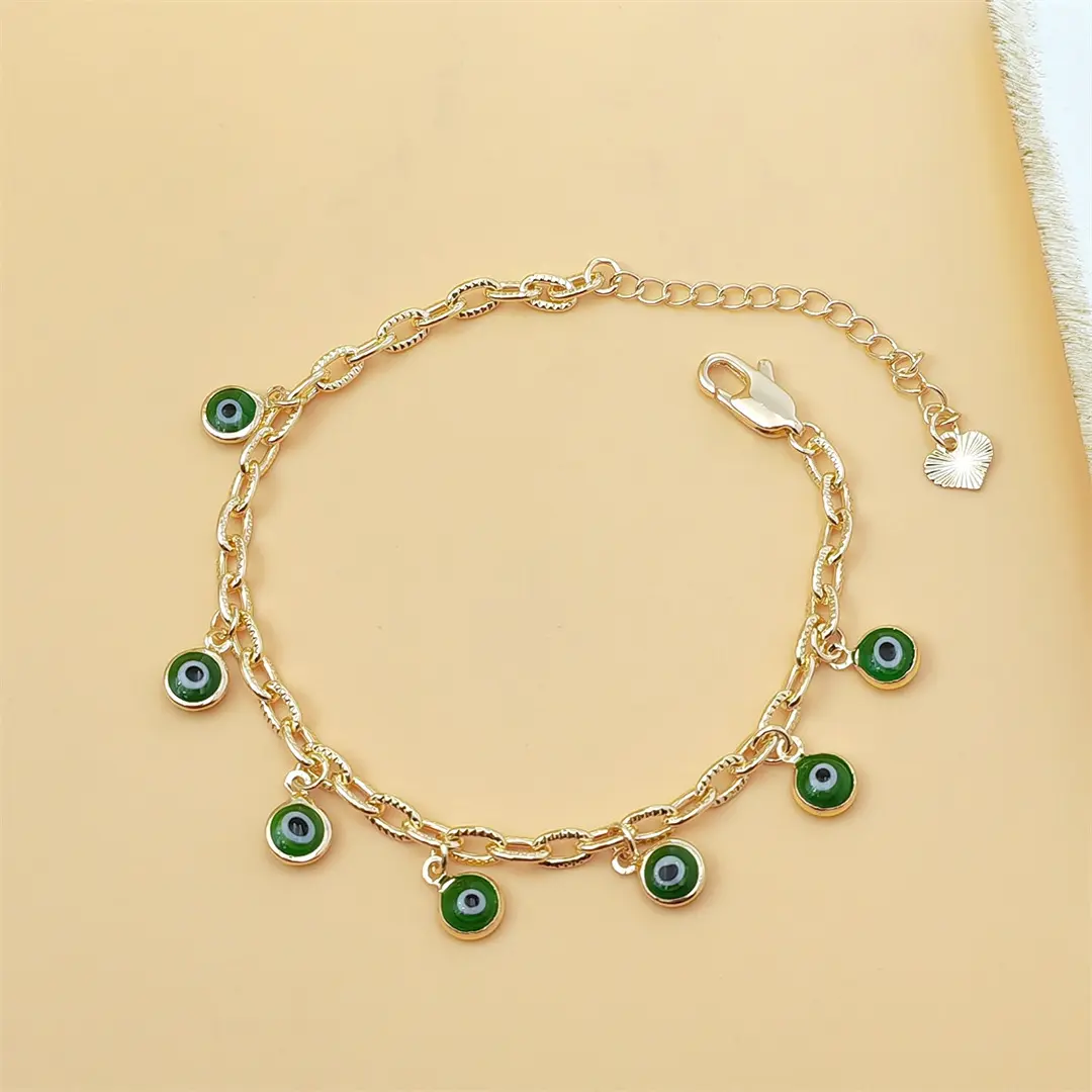 Bohemian Sports Wristband, Unisex Twist Color Bracelet, Non-Tarnish Copper with Eye Charm, Stackable Witchy Jewelry, Stackable Bracelets