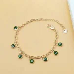 Bohemian Multi-Eye Charm Tassel Sports Wristband - Copper Pendant, Devil's Eye, Twist Color, Witchy Non-Tarnish Bracelets, Stackable, Unisex, Trendy Fashionable Accessories