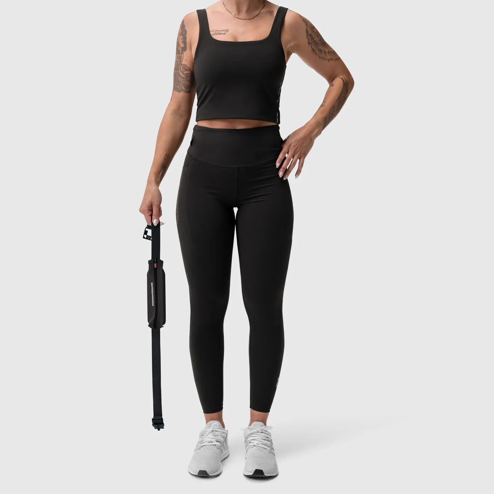 W030 Women's LYCRA® 3-in-1 Anti-Chafe Elasticity Sports Leggings - Black, for Workouts, Women's Fitness, Running, Womens Fitness, Elasticity Women's Sports Leggings