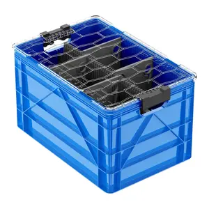 Full Size SidioCrate - SIDIOBLUE / Add Lid / 1 Long Ways Divider w/ 2 Small Dividers