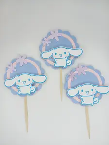 Kawaii Characters Cupcake Toppers | Kawaii Cinna Bunny Toppers | Cupcake Toppers | Birthday Cake Topper | Kitty Party Decorations.