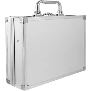 Aluminum Briefcase Tool Storage Box Padded Portable Multi-functional Aluminum Alloy Toolbox with Lock for Travel Work and Cosmetic Organization