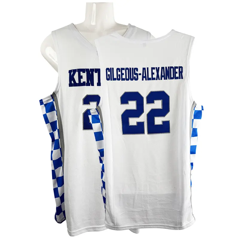Men's Polyester Mesh Basketball Jersey, Wildcat #22 Stitched V-Neck, Breathable Quick-Dry Fan Gear, Xl