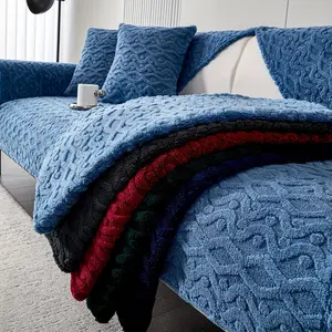 1pc Embossed - Texture Sofa Cover Set, Soft Chenille Couch Protector with Multiple Colors, Ideal for Modern Living Room Deco, Couch Covers