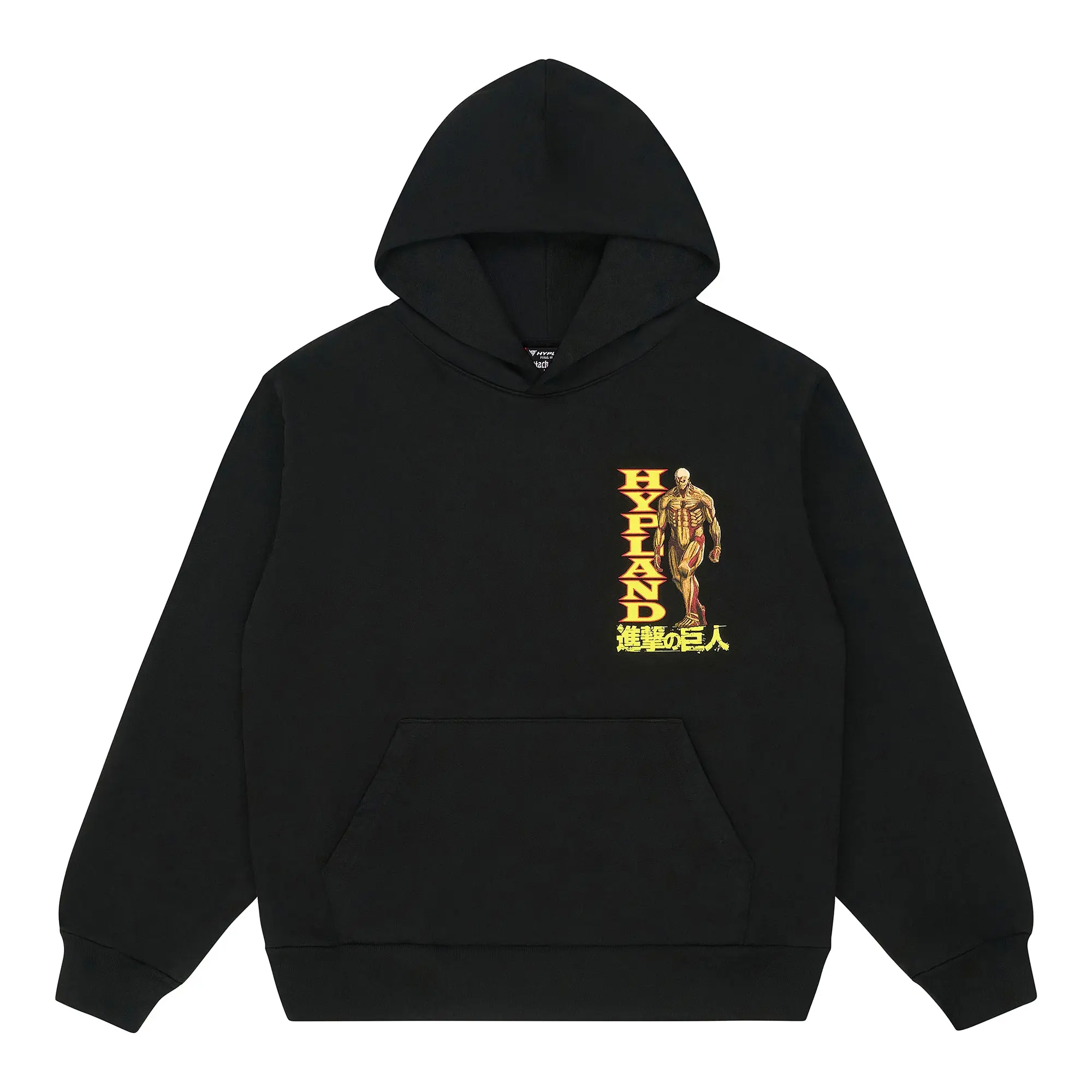 Licensed Attack on Titan (AOT) Titan Graphic Hoodie - Men's Long Sleeve Cotton Pullover, True Size Sports Gym Top (Black, Attack Logo), Licensed Print, Machine Wash, Officially Licensed Collaboration, Gym Fashion