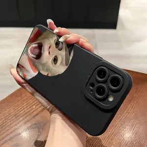 [Must-Have]Cute Open-Mouth Little Monkey Black Phone Case, Soft High-Quality Phone Protective Cover Suitable For IPhone/Samsung S26 S25 S24 S23 17 16 15 14 13 12 11 Pro Max X Max Series.Couple Phone Case, Gift For Boyfriend/Girlfriend, Holiday Gift