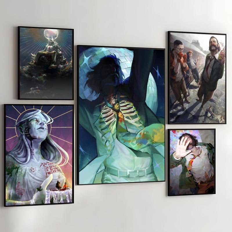 Ad Astra D-Disco Elysium Poster HD Waterproof Self-Adhesive Art Vibrant Wall Print for Living Room Bedroom Bar Parlor Home Decor Gift Fade-Resistant Easy-Apply Durable Dly Artwork