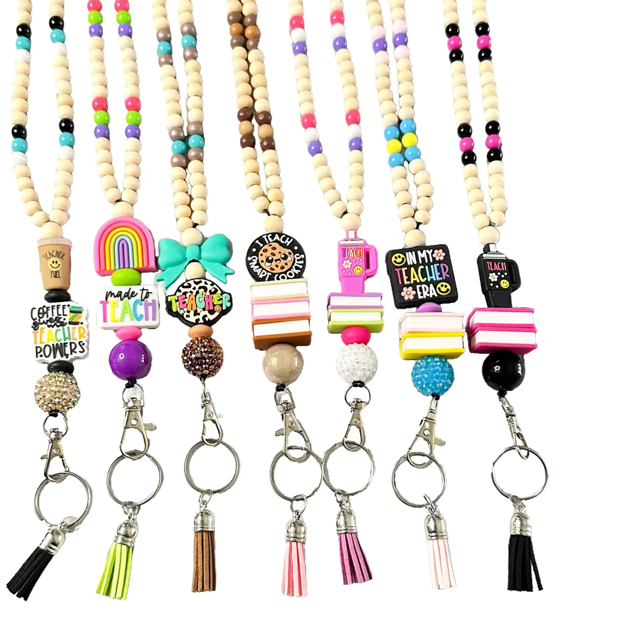Teacher Beaded Lanyards | Breakaway Clasp | School Badge Holder