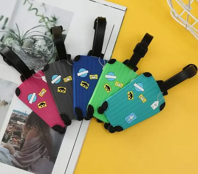 Cute Silicone Luggage Tag Travel Accessories Novelty Bag ID Suitcase Portable Travel Label ID Tags Silicone Vacation Accessories For Holiday Season Christmas Travel Waterproof