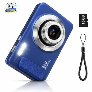4K Digital Camera 64MP Point and Shoot Camera with 16X Digital Zoom Fixed Lens 16GB Memory Card Compact Portable Camera for Kids Teens Boys Girls Blue Summer Wins Fathers Day Gift Deals For You Days fathersdaygift