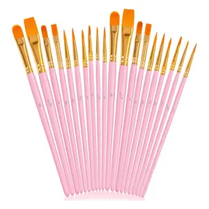 Multi-tip Artist Paint Brush Set, 20pcs/set Professional Paint Brush Set, Art Supplies for Acrylic Painting, Oil Painting, Watercolor Painting, Watercolor Paint Brushes