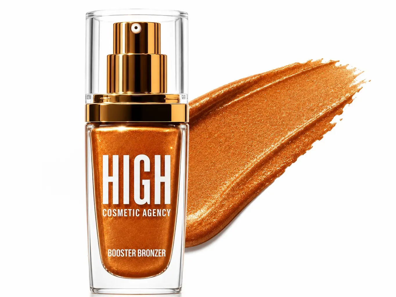 HIGH Cosmetic Agency- Bronzer Booster Body Skin Tint - Gold Copper | Vegan Lightweight Tanning Lotion, Buildable Radiant Glow, Streak-Free