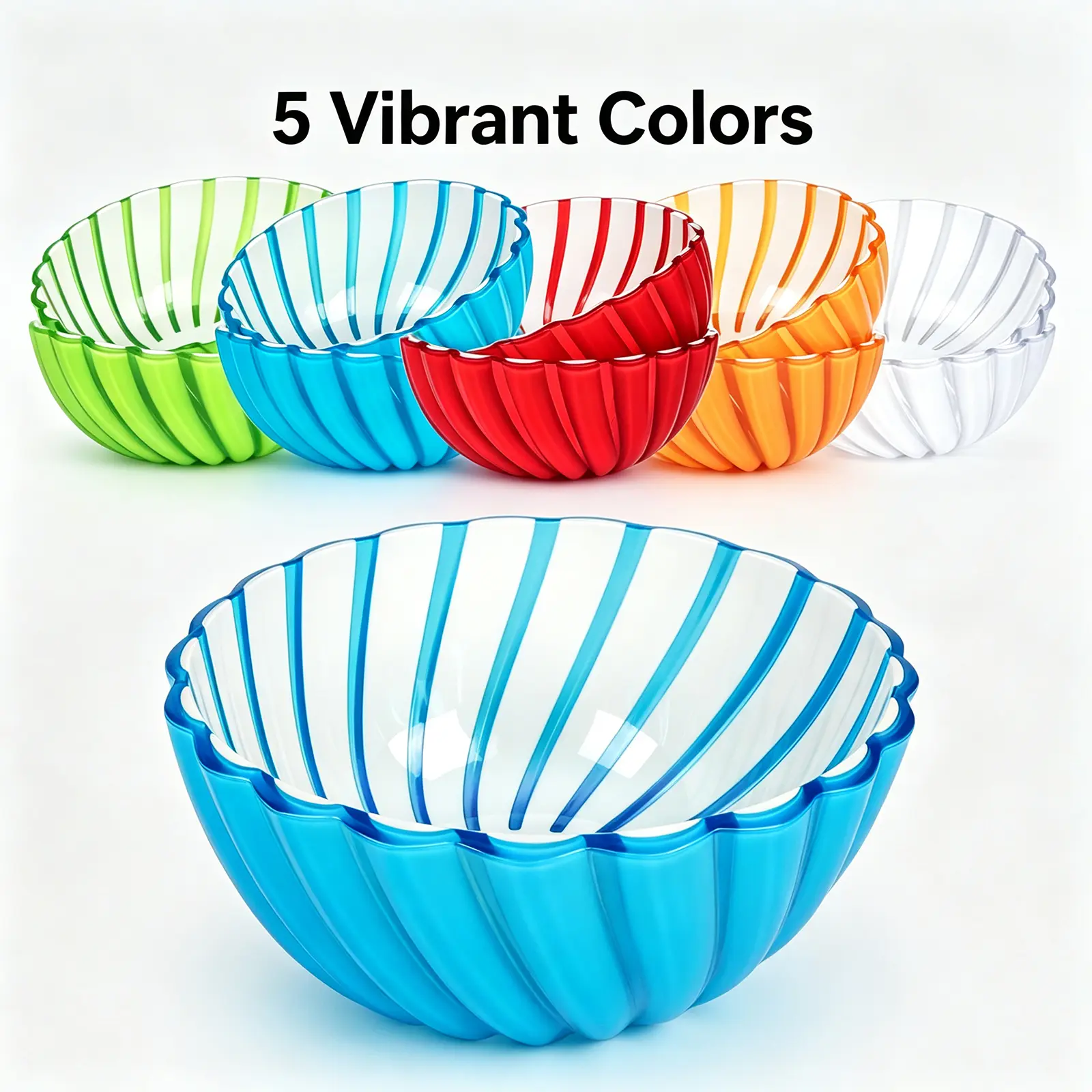 【ANJUKE】Colorful & Unbreakable Bowl Set by ANJUKE – Perfect for Parties, BBQs & Daily Meals | Stackable, Dishwasher-Safe Serving Bowls game day snack bowl prep bowl marble bowl
