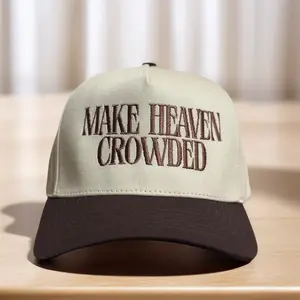 Make Heaven Crowded Two-Tone Trucker Hat - Embroidered Faith Cap,Faith,Christian Gift, Adjustable Snapback, Christmas gift