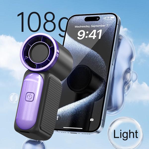 Mini Handheld Fan with LED Display, USB Rechargeable, Stylish Design, Ultra-Portable for Travel, Office, and Home Use