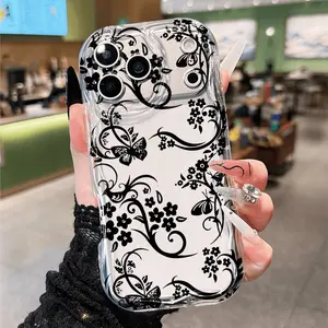 Floral Pattern iPhone Protective Case, Thick Shockproof Design for Valentine's Gift, Compatible with iPhone Models 6-17