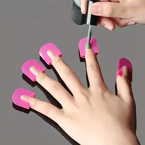 Reusable Soft Plastic Nail Polish Protector, Anti-Stain Easy Clean DIY Nail Art Tool, Non-Scented Manicure Nail Care Accessories for Home & Pro Use