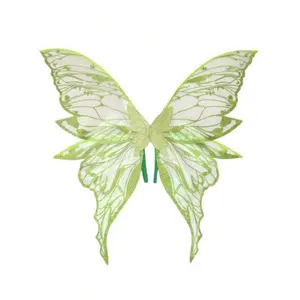 1pc Oversized Metallic Foil Four-Leaf Butterfly Wings, Shiny Transparent Wings For Adult Fairy Costume, Angel Wings For Women, Halloween