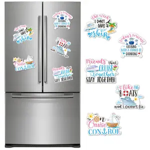 5pcs Cruise Ship Magnetic Fridge Magnets - Rubber Nautical Door Stickers with Cruise-Themed Decorations (Ships, Ports, Maritime Designs) for Refrigerator, for garage, Parties, Travel & Holiday - Oval Magnetic Decor for Cruise Enthusiasts