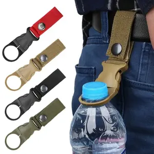 Bottle Clip Hanging Portable Water Bottle Ring Holder Keychain Mineral Water Bottle Clip for Backpack Belt Nylon Webbing Strap for Outdoor Tactical Camping Hiking
