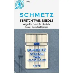 Schmetz Size 4.0/75 Twin Stretch Sewing Machine Needles 1775 130/705H-S 15x1